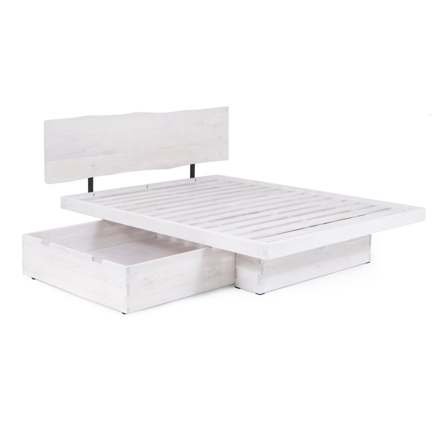 Live Edge Platform Elate Storage Bed with Headboard