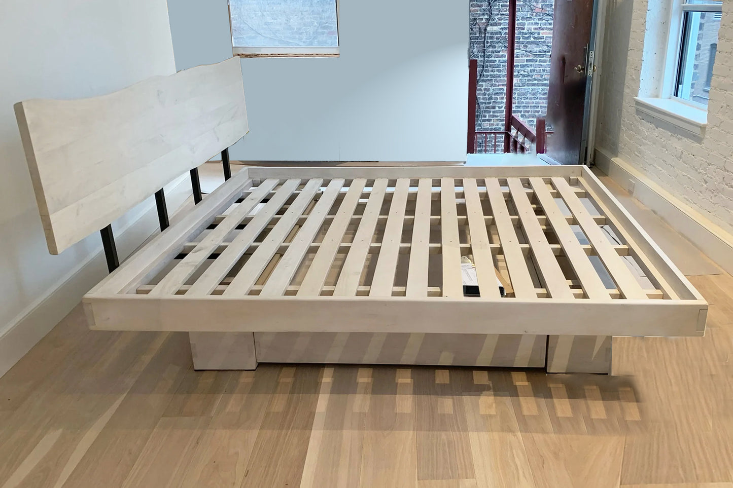 Live Edge Platform Elate Storage Bed with Headboard