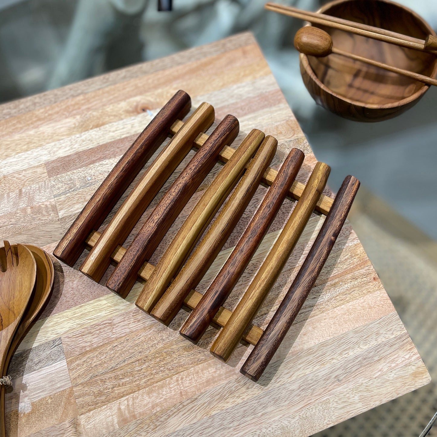 Rainbow Trivet - Mixed Hardwood