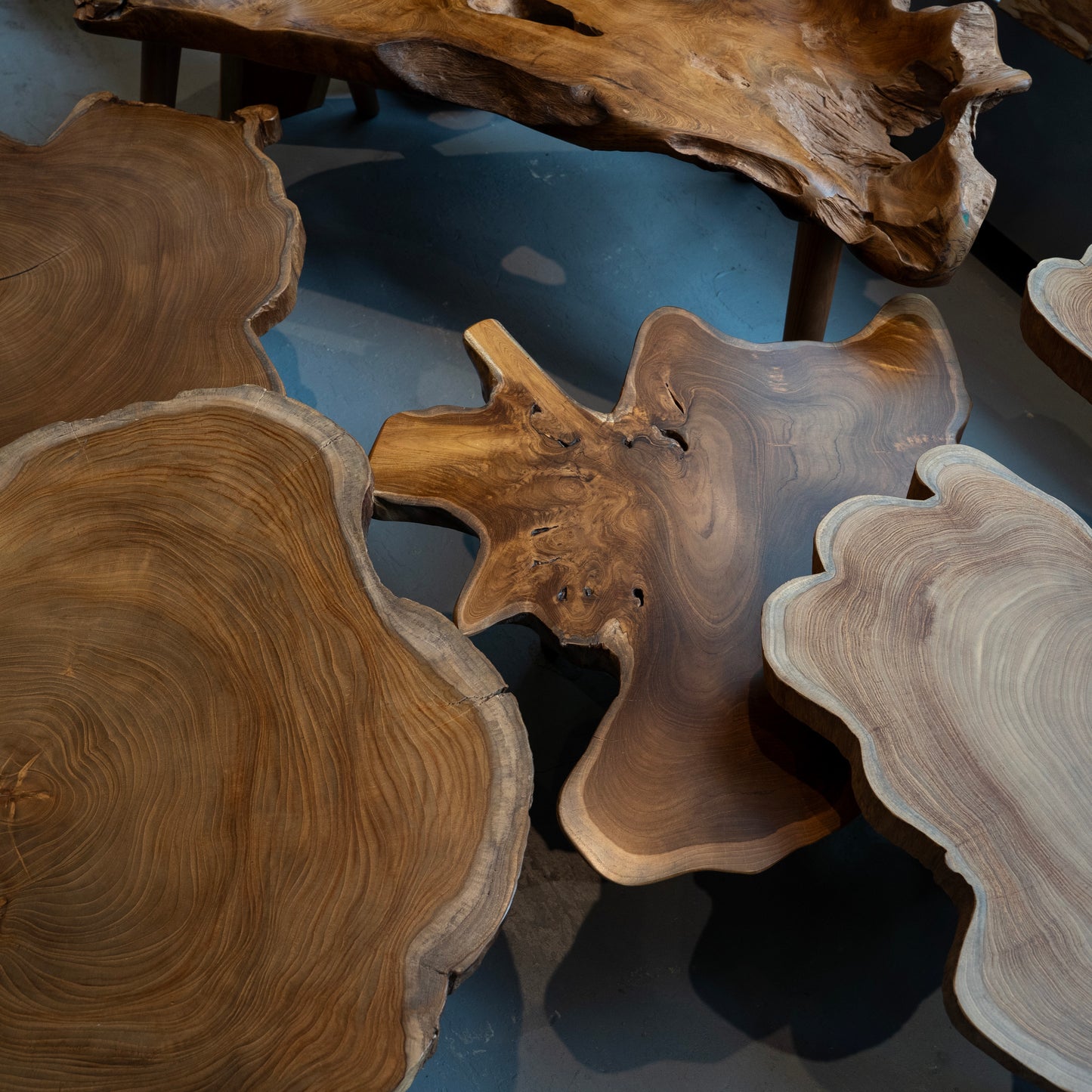 Cross-Cut Teak Coffee Table