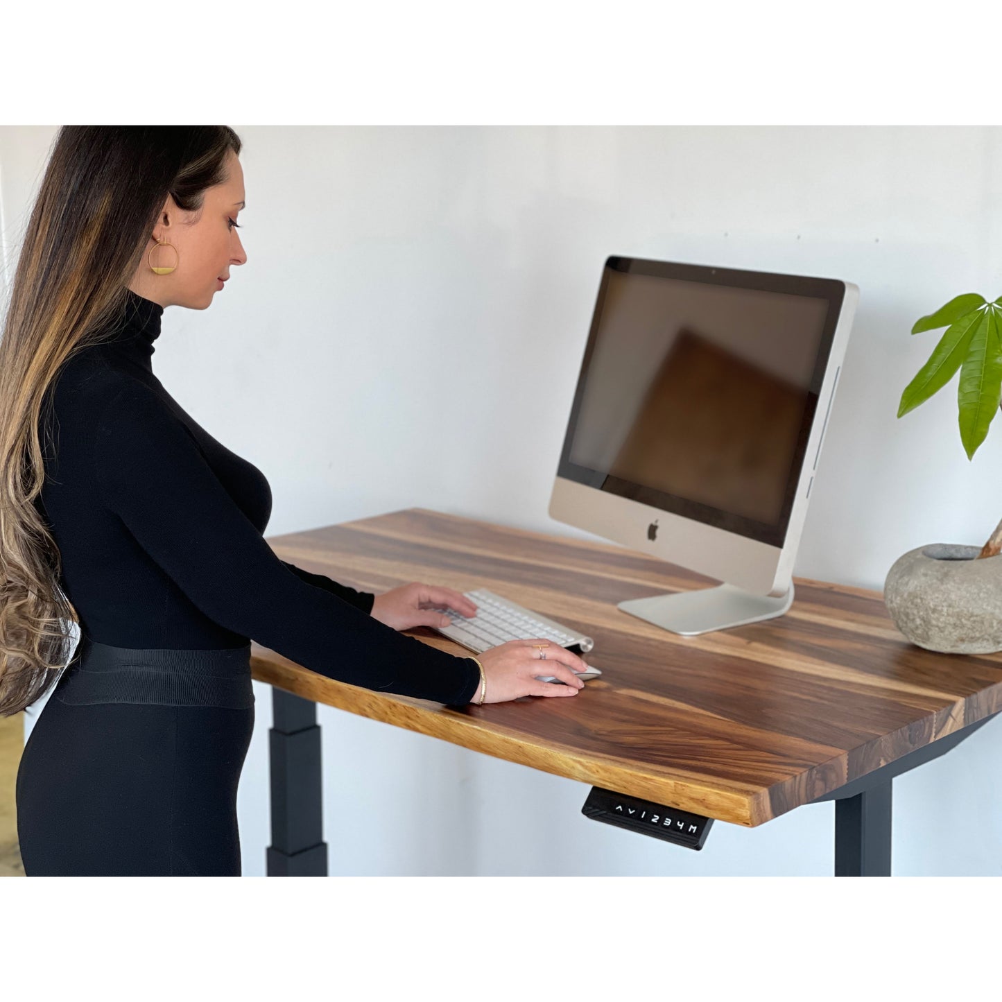 Kali Live Edge Sit to Stand FLYTE Desk - Black