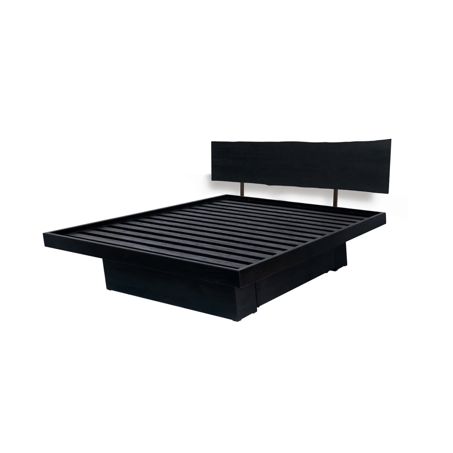 Live Edge Platform Elate Storage Bed with Headboard