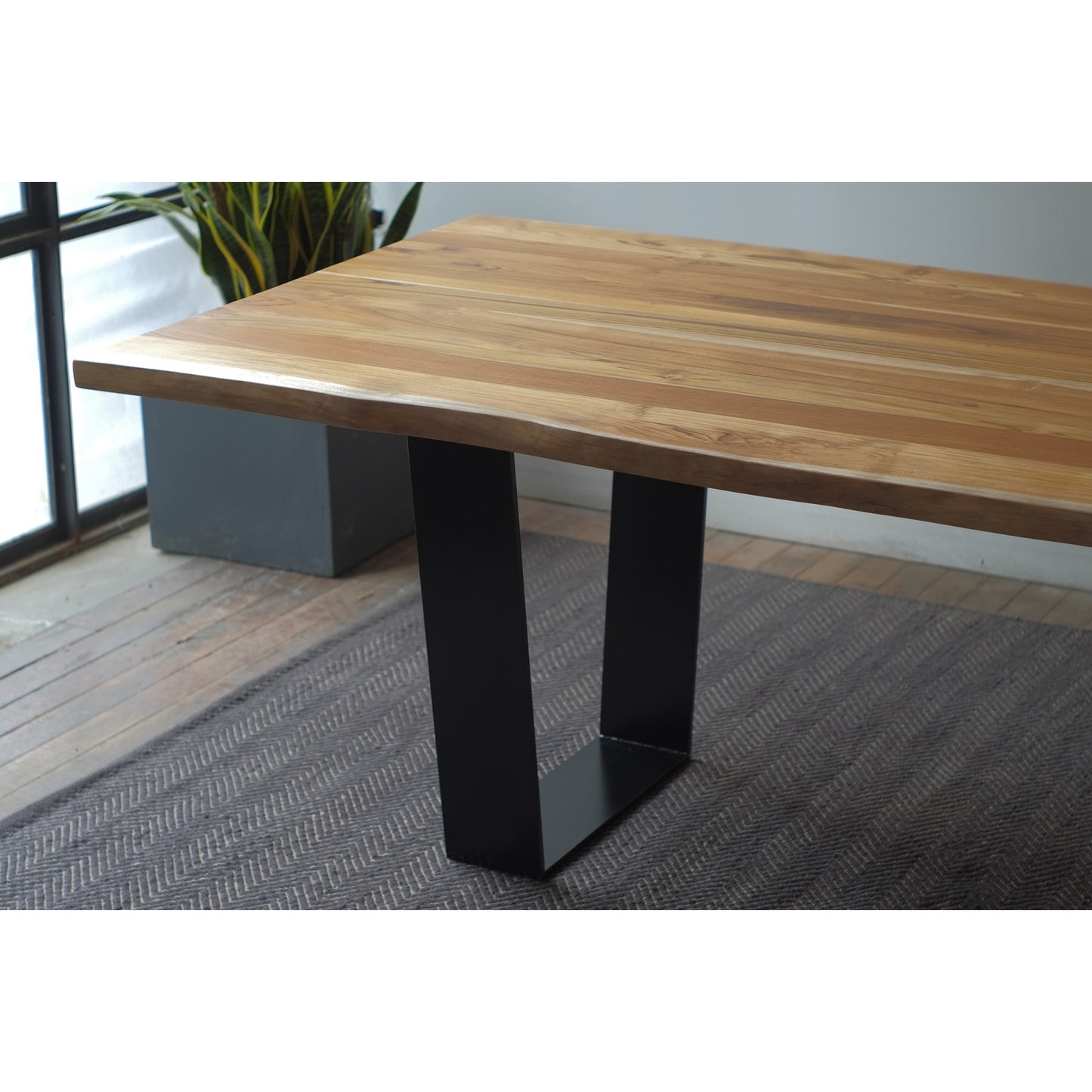 Teak Kali Live Edge + Orion Dining Table