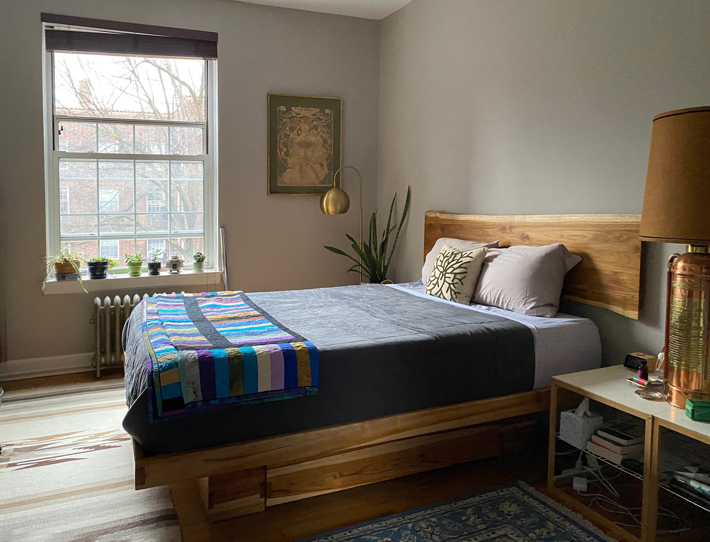 Live Edge Platform Elate Storage Bed with Headboard