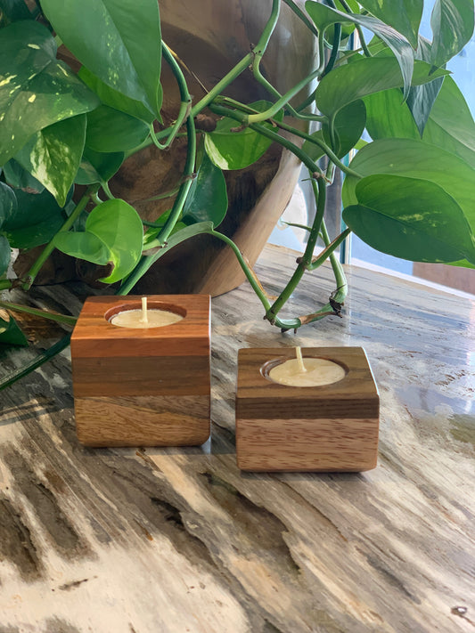 Rishi Wood Candle Holders