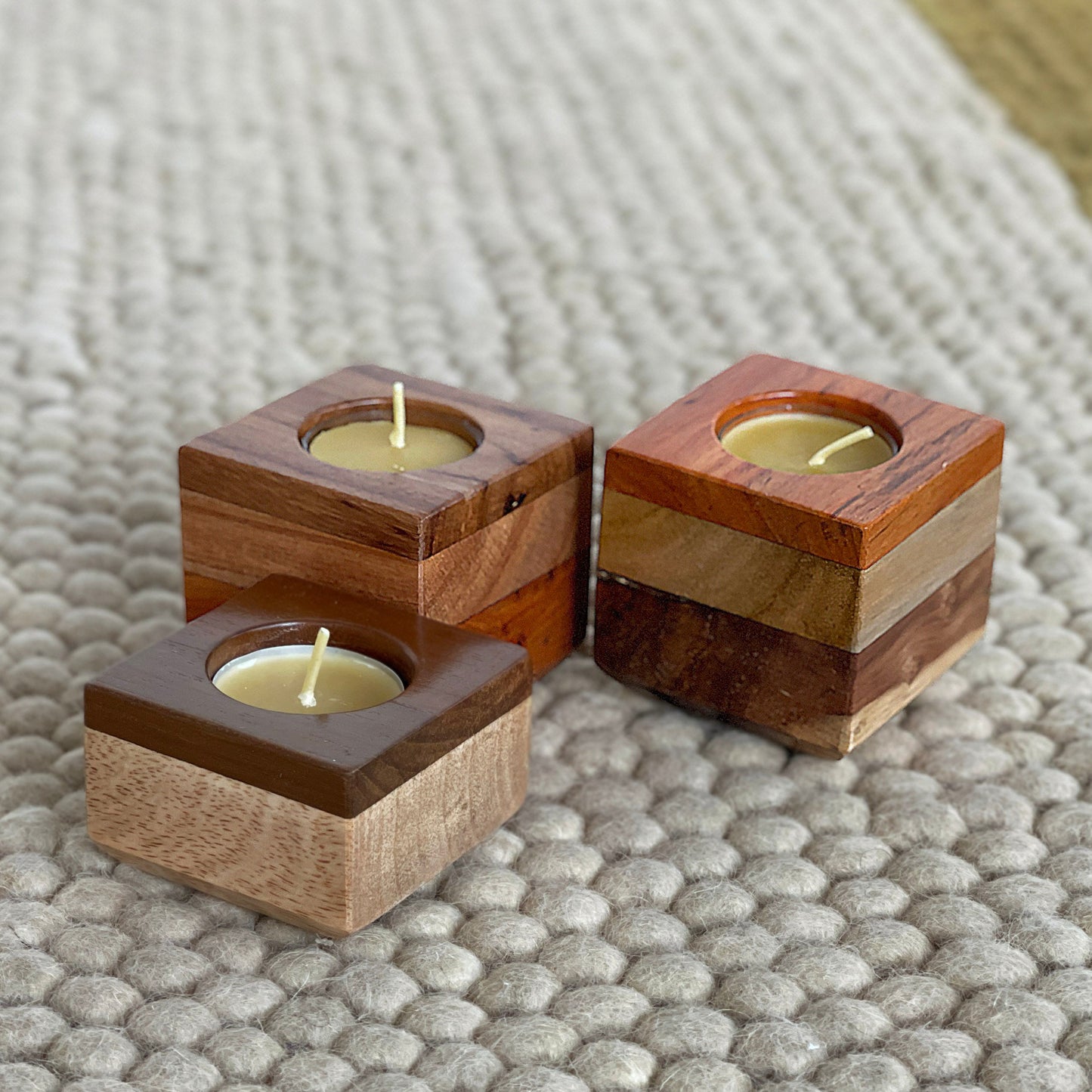 Rishi Wood Candle Holders
