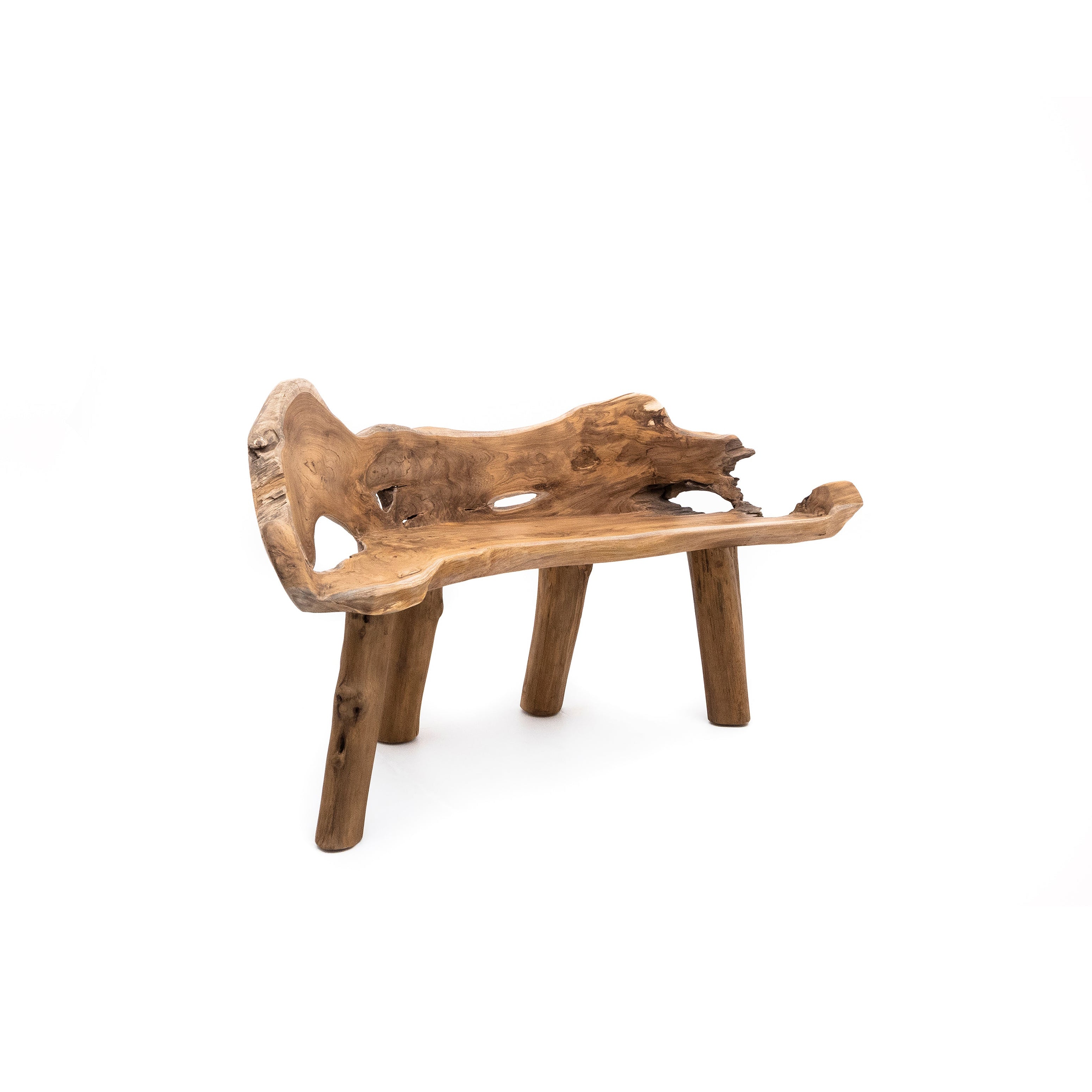 Teak on sale root bench