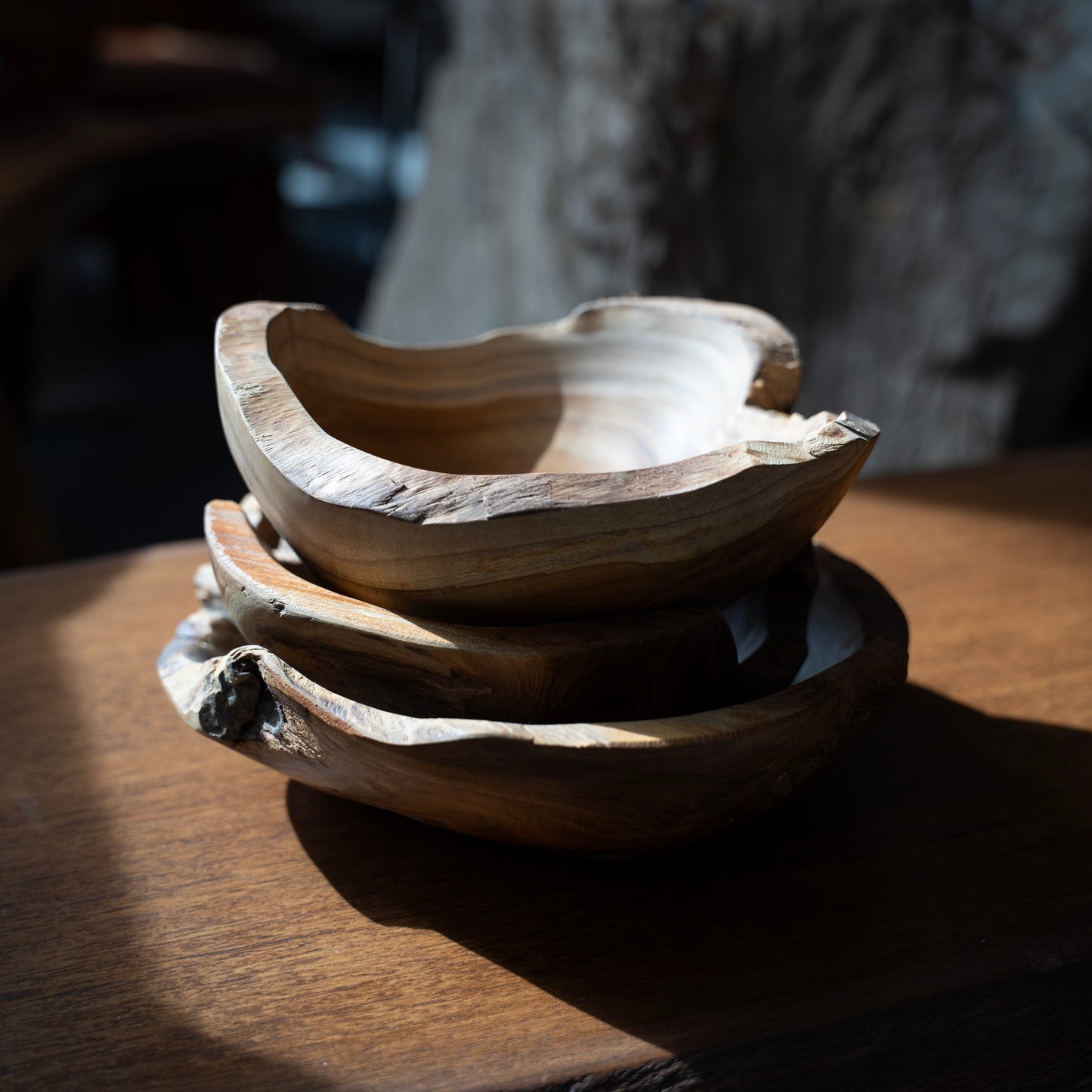 Erosion Teak Root Bowl