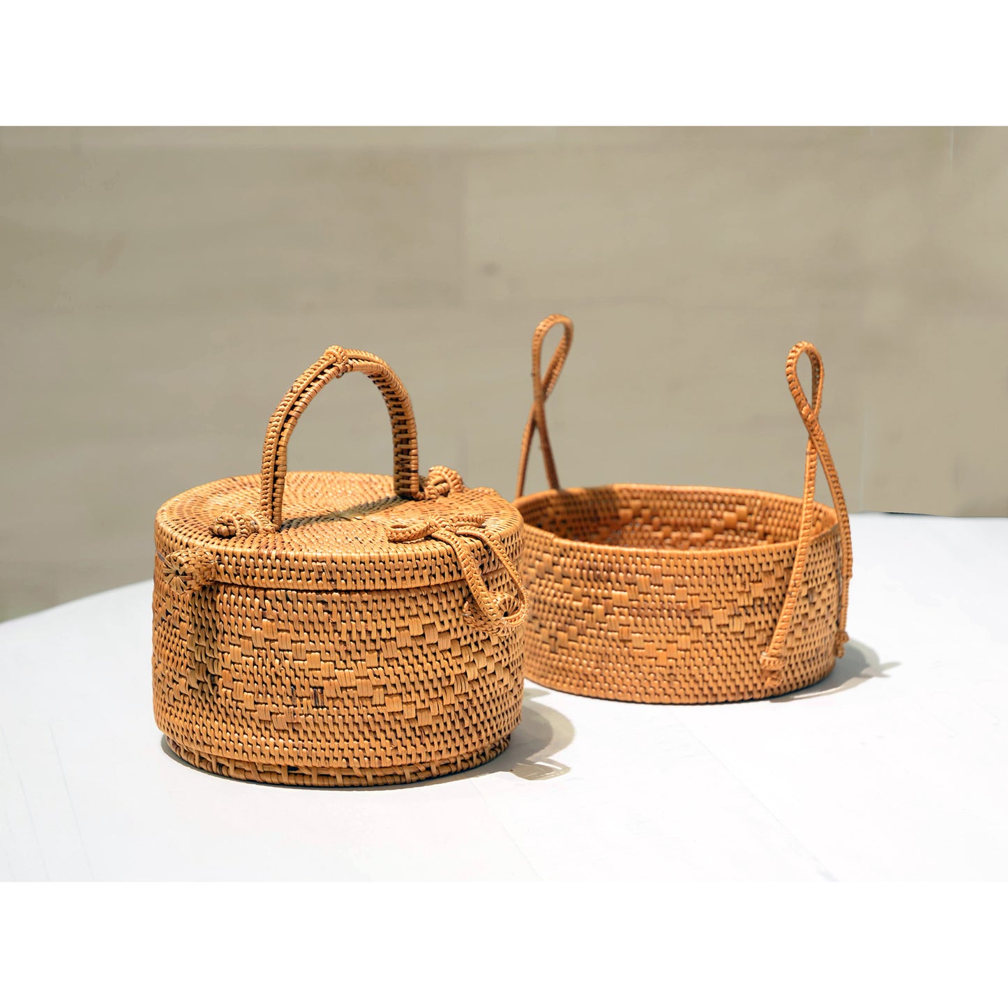 Woven Stacking Bowls with Lid