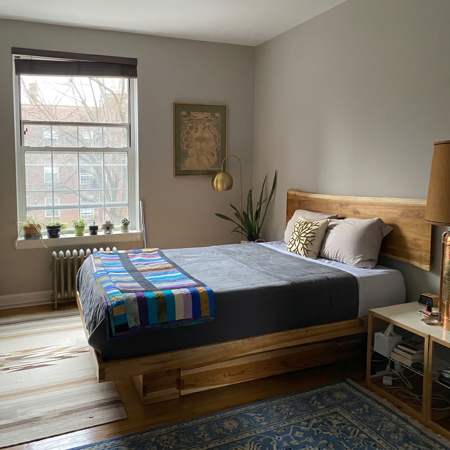Live Edge Platform Elate Storage Bed with Headboard