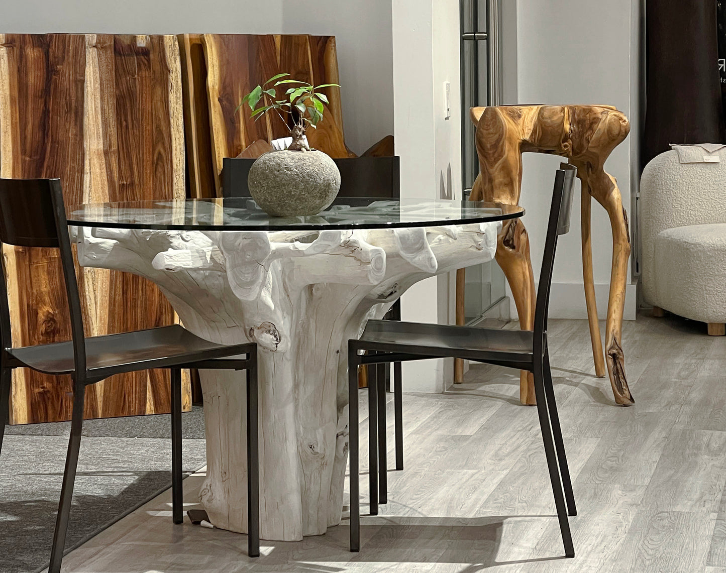 Lotus Teak Root Dining Table - Bleached