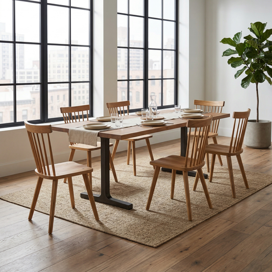 Teak Kali Live Edge + Slim Dining Table