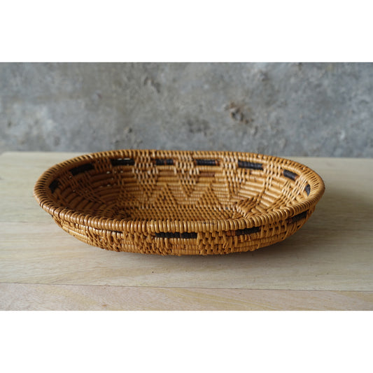 Woven Ata Reed Bowl - Oval with Black Detailing