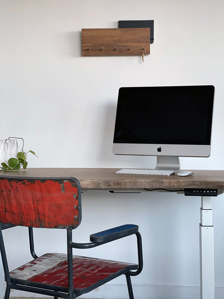 Kali Live Edge Sit to Stand FLYTE Desk - White